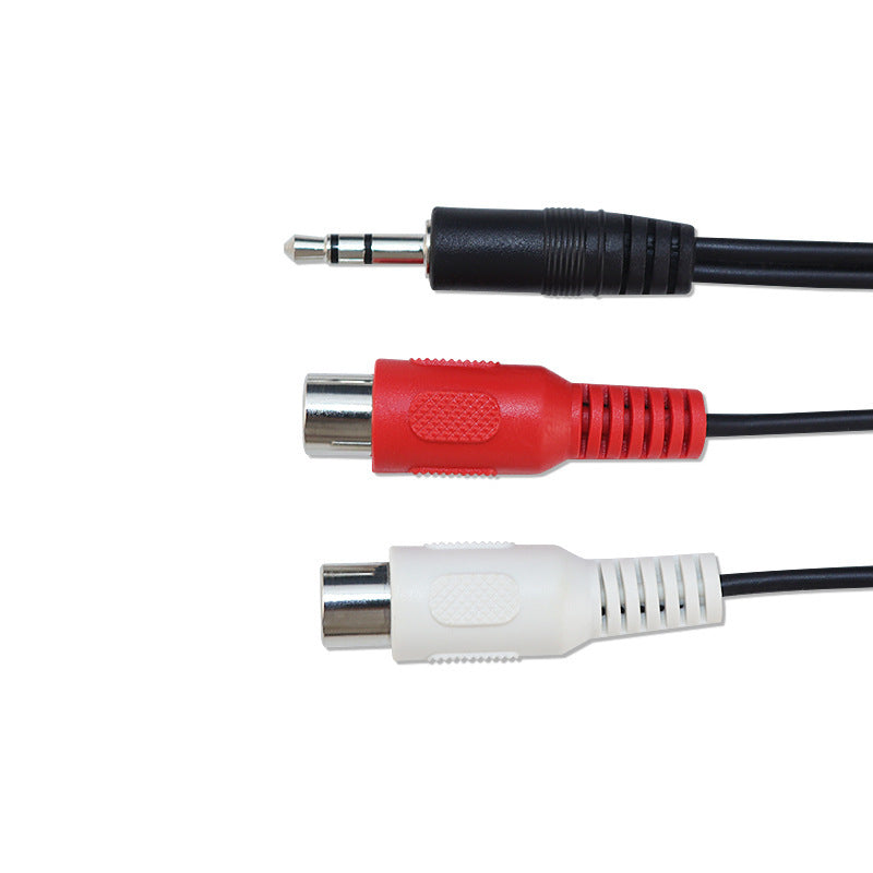 3.5Mm stereo public to 2RCA female double lotus head red and white one point two audio cable audio box adapter cable