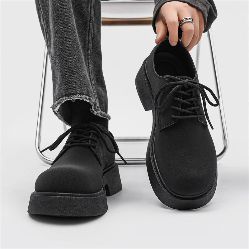 Thick sole big toe shoes british couple martin classy sense business leather shoes height-increasing casual leather shoes handsome derby men's shoes