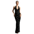 C7567 cross-border   fashion women's deep v backless mermaid tail evening gown dress