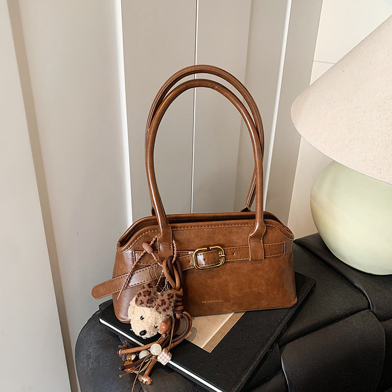 Korean style niche versatile shell bag for women - autumn 2025 retro work commute shoulder bag - high-end handbag