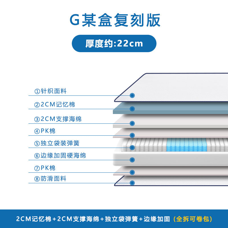 Blue Roll Bag Box Memory Cotton Simmons Mattress Independent Spring Compression Household Latex Disassembly Hotel Brand