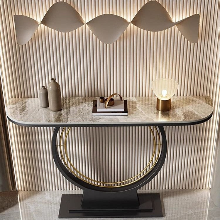 Accessible luxury bench narrow table slate console table entrance cabinet new chinoiserie bench entrance console table table against the wall semicircle