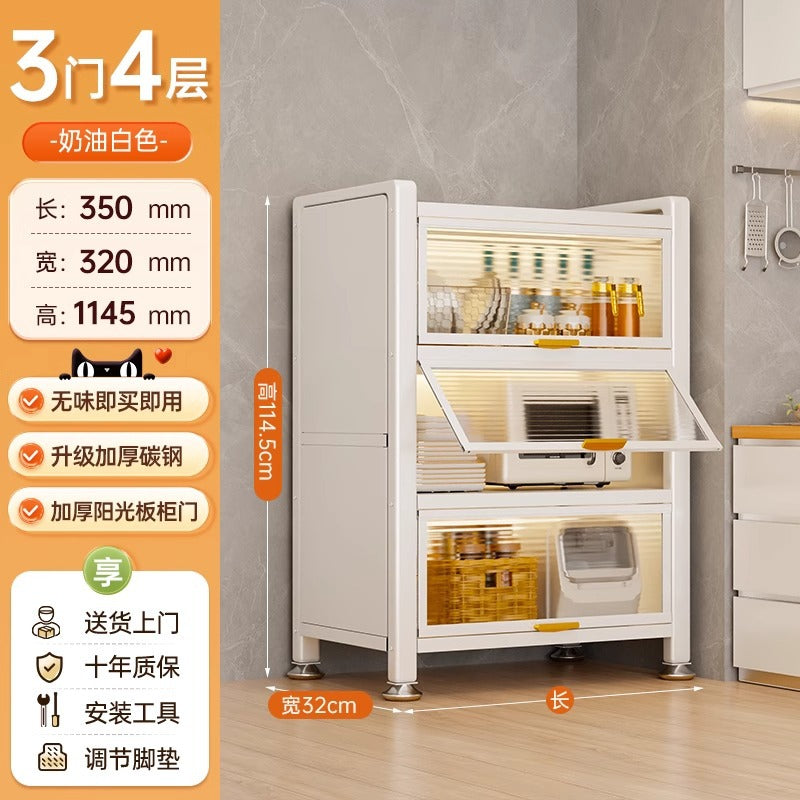 Kitchen storage rack floor-standing multi-layer dust-proof storage cabinet for home multifunctional cupboard sideboard cupboard storage cabinet