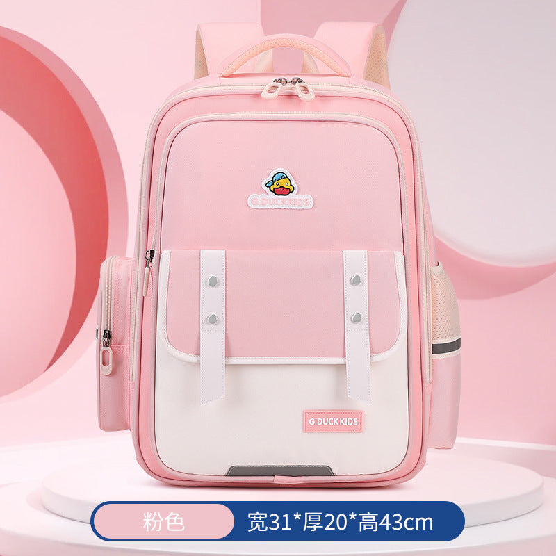 Little yellow duck new arrival genuine school bag fashion burden reduction waist protector primary school kids backpack ultra-light student spine protector