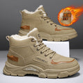 High-top men's shoes 2025winternew arrivalworkwear style outdoor hikingwinterfleece-lined cotton shoes labor protection construction site boots