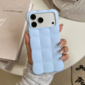 Suitable for apple 17 mobile phone case stereo concave and convex air cushion soft shell simple milk color iphone18promax cloud shell
