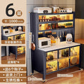 Gray 6-tier [100cm length] heavy-duty rock slab shelf with upgraded height (no casters)