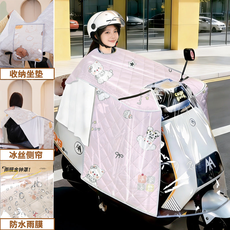 【full body waterproofing】summer electric vehicle windshield cover - sunshade, waterproof, and windproof for electric bikes