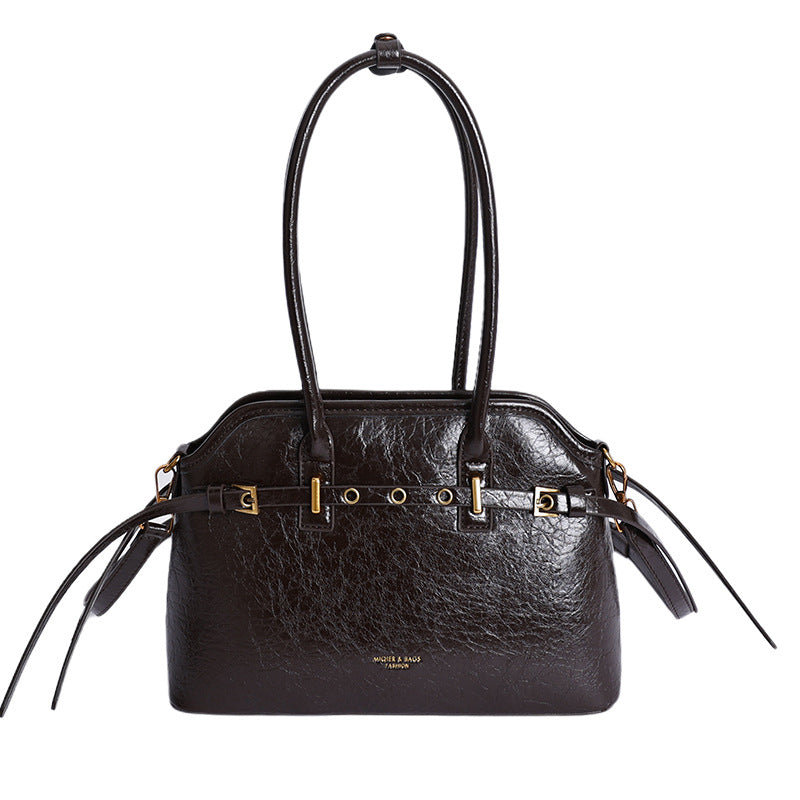 2025 autumn new arrival: large capacity commuter shoulder & crossbody tote bag - vintage oil wax leather handbag, premium women's bag