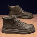 Spring men's new high-top martin boots: trendy, versatile, slip-resistant, durable work shoes, casual leather shoes, and work boots