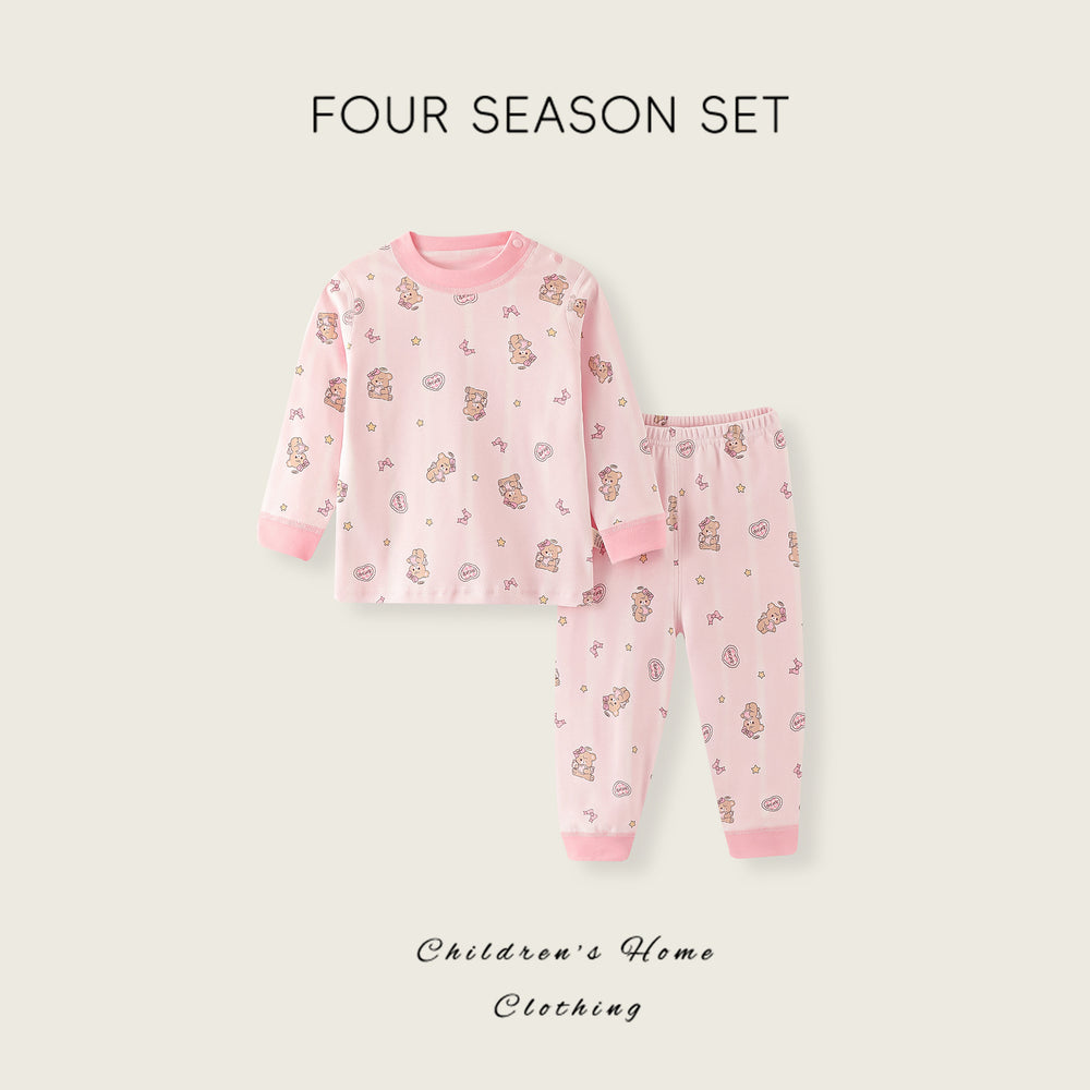 Kids autumn clothes and long pants pajamas pure cotton autumn clothes and long pants suit boys cotton sweater intimates baby sweater and trousers