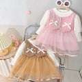 Baby girl dress spring new style little girl fashionable chic spring and autumn girl sweet tulle dress long sleeve dress