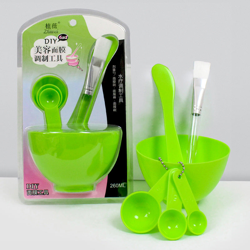 Zhiwei 6-piece suit bowl large beauty mask tool bowl stick brush spoon suit plastic mask bowl mask brush