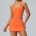 new tennis skirt set women's pocket sportswear two-piece outdoor running tight yoga outfit set