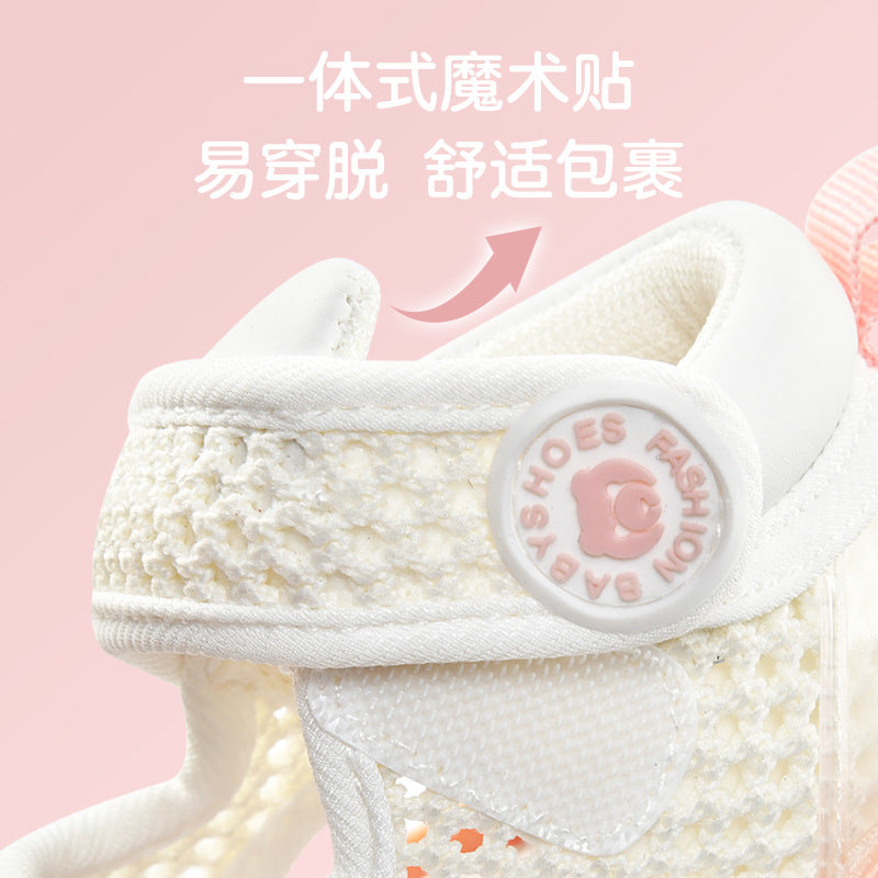 Baby sandals for boys, summer first walker shoes, 0-1-2 years old infant anti-slip soft sole mesh shoes for babies and toddlers, baby girl shoes