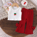 Kids clothing  cross-border new arrivalfashion spring & fallgirl white vest + red pants children's clothing