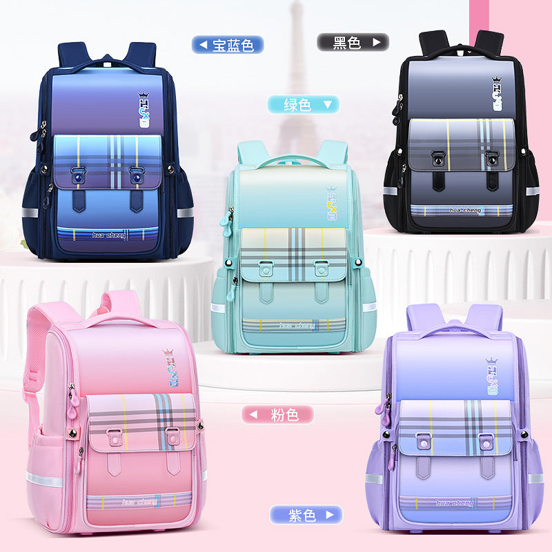 New primary school school bag for grades 1-6 Large capacity spine protection to reduce the burden Children's school bag Boys and girls backpack