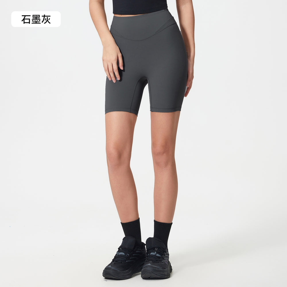 Summer seamless high-waisted workout shorts - women's tummy control, butt lifting yoga shorts for running, cycling, and fitness - 3/4 length - d25062