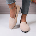 foreign trade large size flats women's spring & fall new arrivalfashion suede flats slip-on beanie shoes large size 43