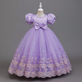 Ready-to-ship cross-border girls' dresses: lace-trimmed mesh princess dresses, flower girl gowns, evening dresses, satin high-end wholesale