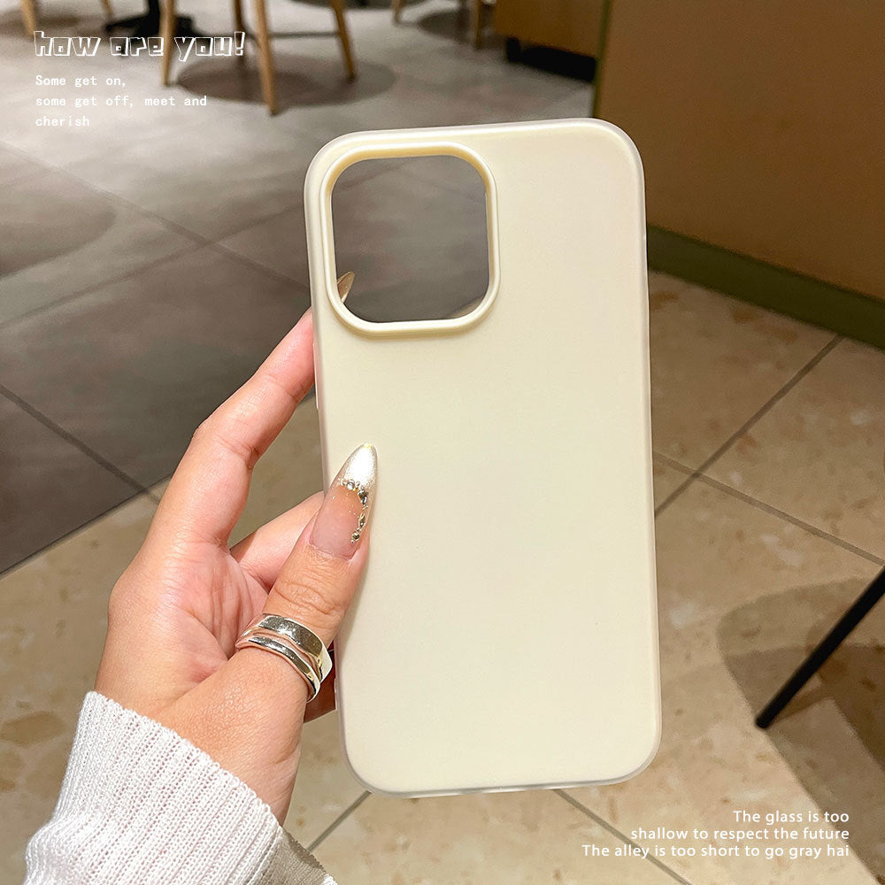 Skin-feeling jelly suitable for iphone17promax mobile phone case apple 16 light luxury antique white mobile phone protective case 15