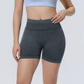 New seamless sand wash yoga shorts - high waist, butt-lifting, compression workout shorts for women - perfect for outdoor running, training, and fitness