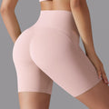 New arrival nude tight sports shorts, no need to wear underwear, high waist, hip lifting yoga shorts, running fitness three-quarter shorts