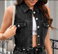 European and american cross-border e-commerce summer new women's clothing   sexy slimming denim set vest shorts