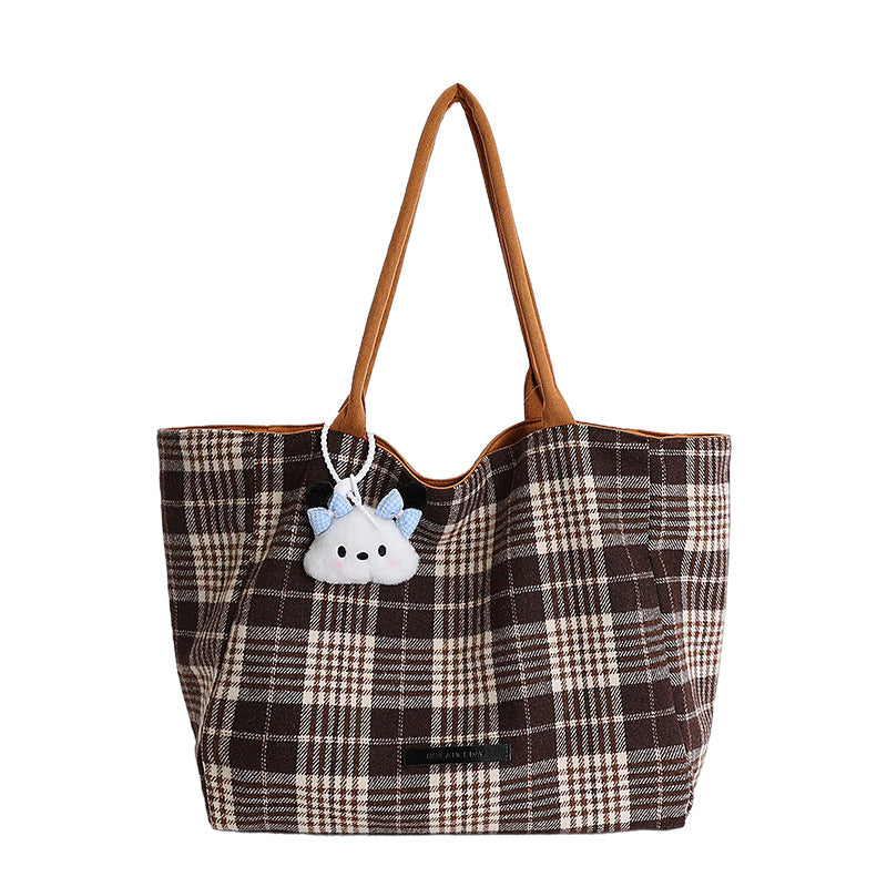 Korean style canvas tote bag - new autumn/winter collection - versatile student backpack/shoulder bag - double-sided casual design - large capacity