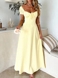 european and american cross-border new solid color fashion bandage pink dress