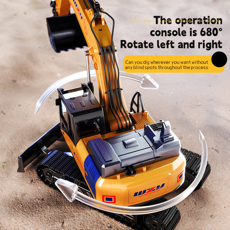 best-selling jumbo remote control multi-functional control panel light and music excavator, a big toy for boys' construction vehicle enthusiasts