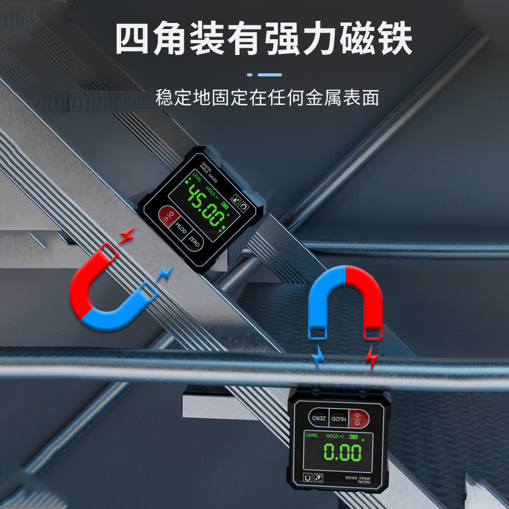 New Dual Laser Electronic Digital Display Inclination Box Household Level Angle Measuring Instrument Digital Strong Magnetic Digital Display Inclination Instrument