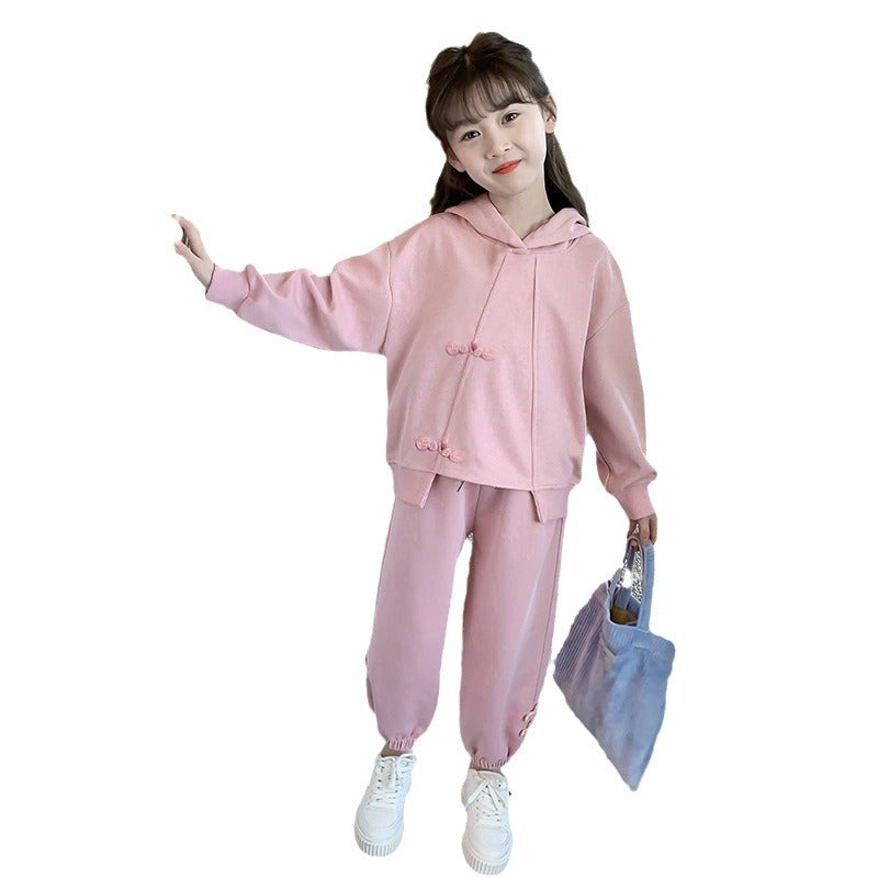 Girls' fall outfit : stylish new autumn collection for kids - trendy activewear tracksuit set for older girls, perfect for spring and autumn