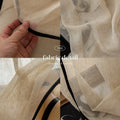 Original black edge cream linen gauze curtain decorative window gauze curtain gauze classy living room bedroom punch-free gauze