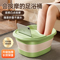 Collapsible foot soak bucket - deepened, calf-high, with lid, insulated, massage foot bath bucket, home spa thickened foot basin