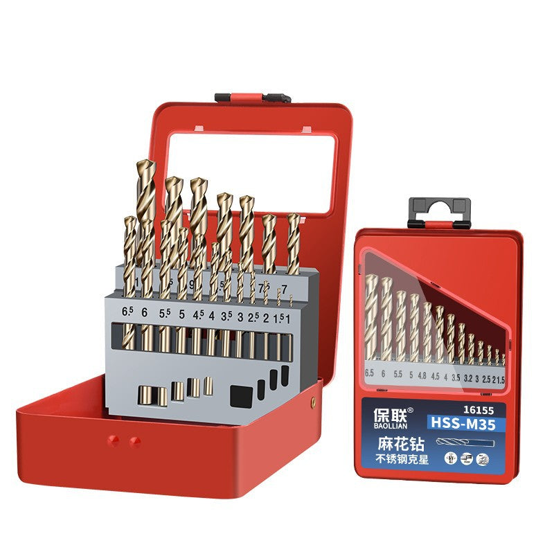 Baolian, twist drill, stainless steel drill, cobalt twist drill, 1-13mm alloy drill set
