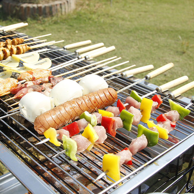 Bbq grill mesh stainless steel rectangular square grid iron grate outdoor bbq supplies oven accessories wholesale portable