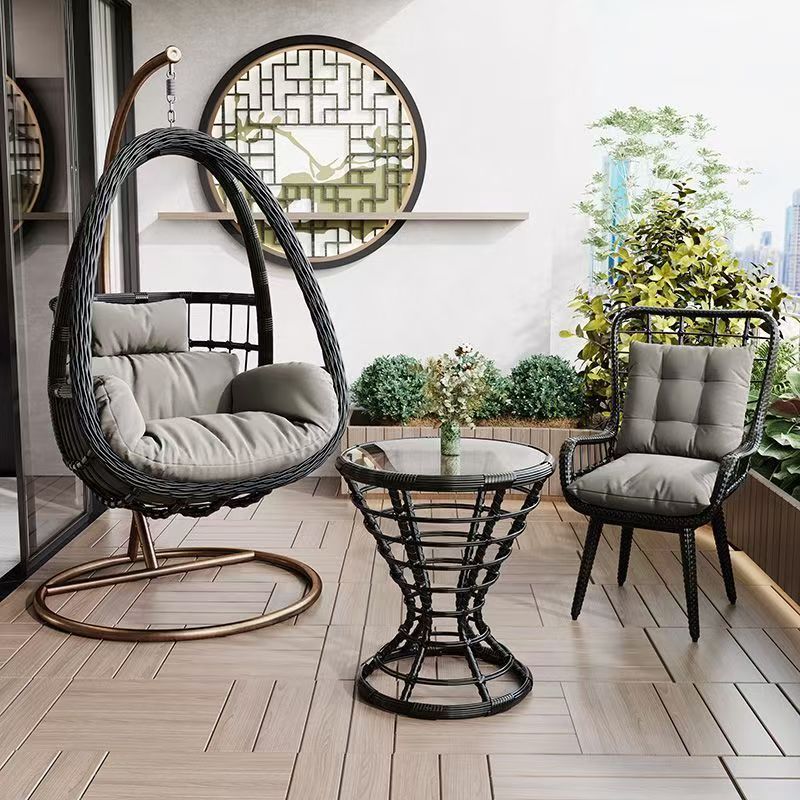 Lazy hammock hanging basket rattan chair for home cradle chair indoor balcony hanging chair courtyard bird's nest hanging plant double swing
