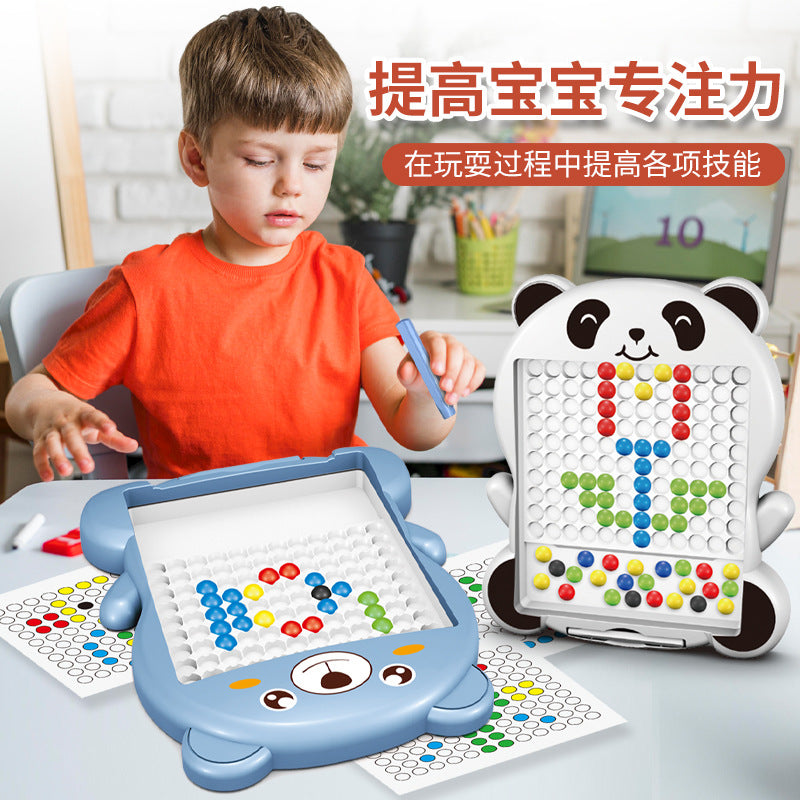July new product children's magnetic brush drawing board puzzle magnetic ball magnetic bean puzzle magnetic drawing board 61 toy
