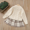 Dropshipping  autumn new girls' sweater two-piece set casual cartoon sweater dress set