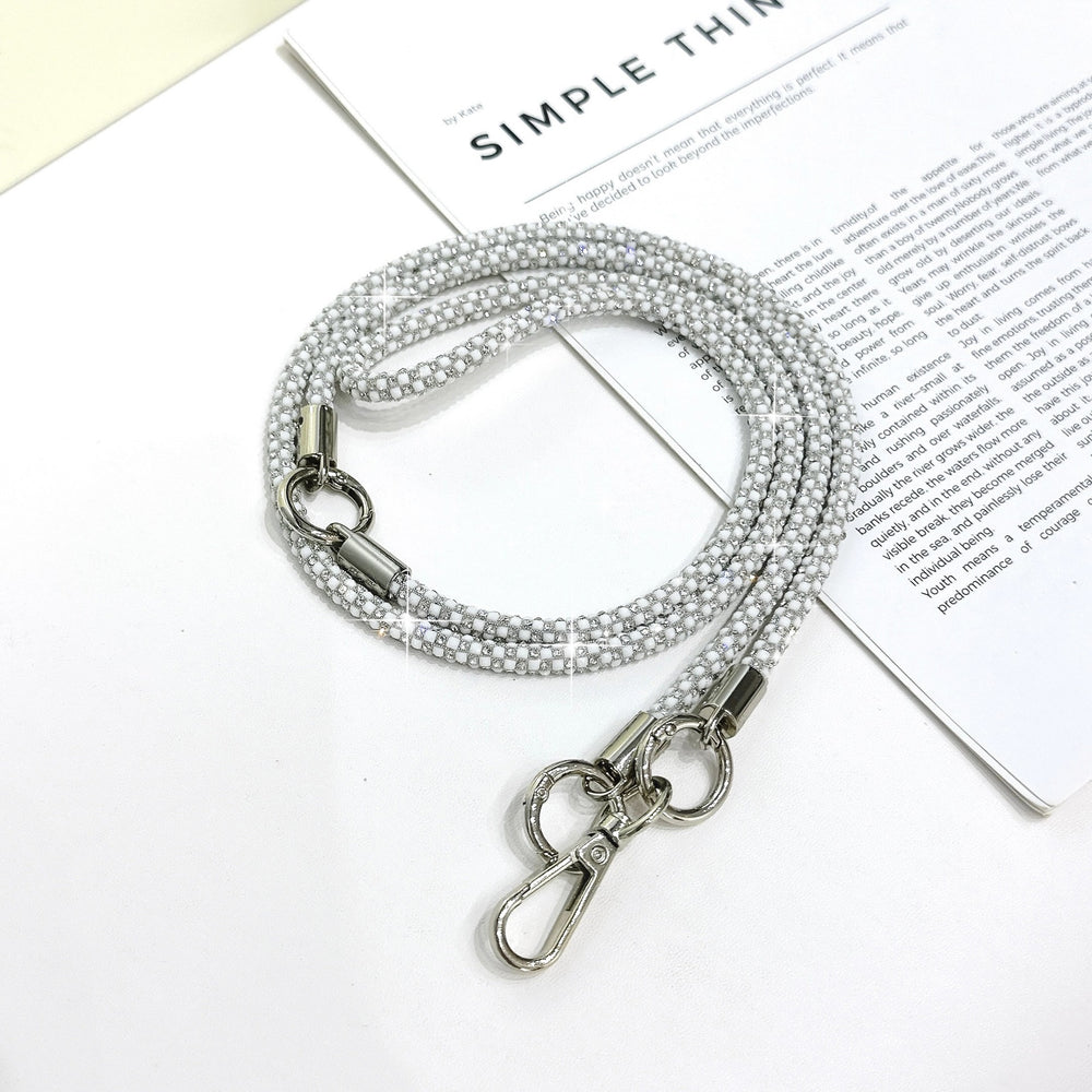High-end, understated luxury: 0.7mm full diamond, 3-in-1 multi-functional phone chain, crossbody candy-colored multi-shape sparkling diamond goddess lanyard