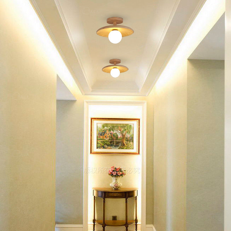 Aisle light, corridor light, Nordic log wind lighting, entrance balcony ceiling light, simple and creative entrance hall light