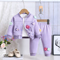 baby girl two-piece outfit: casual cute floral print long sleeve sweatshirt and pants set
