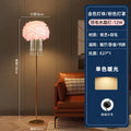 S gold rod [pink feather crystal] floor lamp - warm light