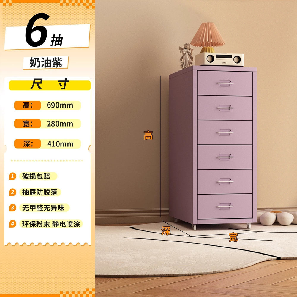 Haiermo cream style eight drawer cabinet movable desk under drawer cabinet living room bedroom room storage dopamine popular