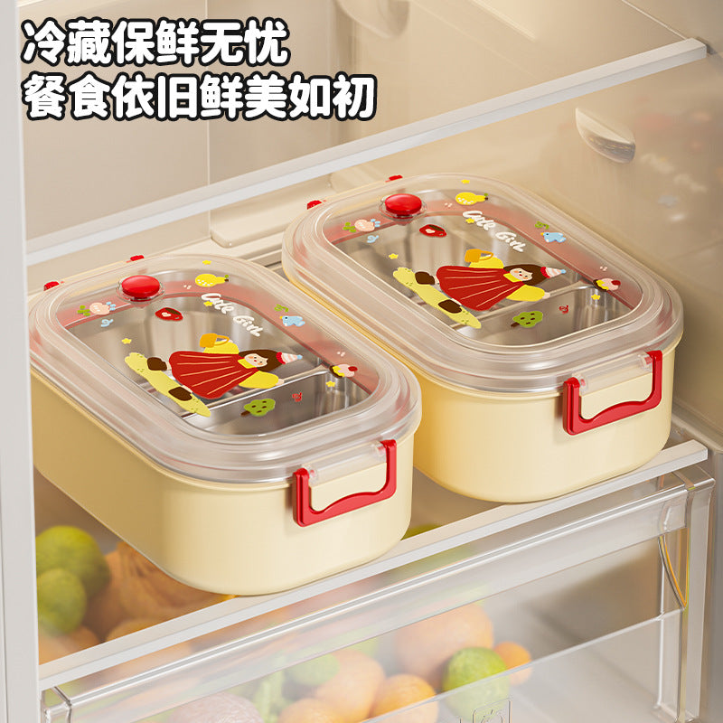 304 stainless steel lunch box with compartments - perfect for elementary school students, cafeteria meals, and office workers - single-tier bowl design for freshness and portability