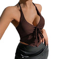 cross-border fashion: sexy halter top - new spring/summer backless crop top for women