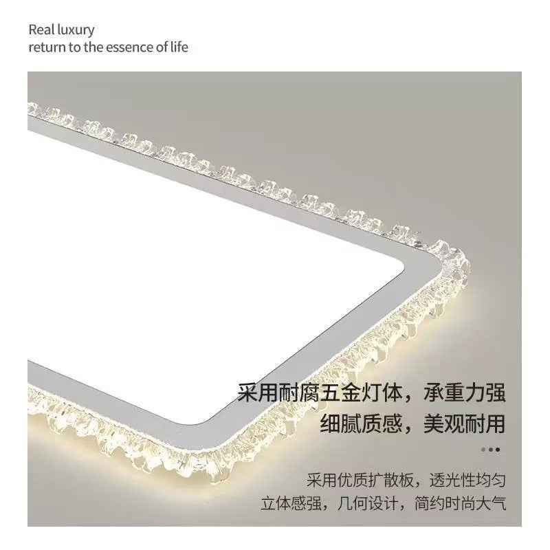 2025 New Living Room Main Light Atmospheric Crystal Ceiling Light Modern Simple Headlight Light Luxury Zhongshan Lighting Bedroom