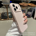 Suitable for apple 17promax fine hole liquid silicone mobile phone case 15iphone16 pure color anti-fall integrated buttons