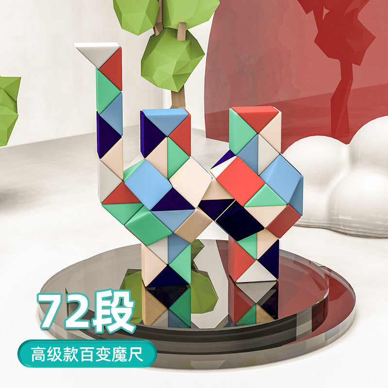 New variety rainbow magic ruler hollow colorful 24 sections 36 sections 48 sections 60 sections 72 sections rubik's cube educational kids toy